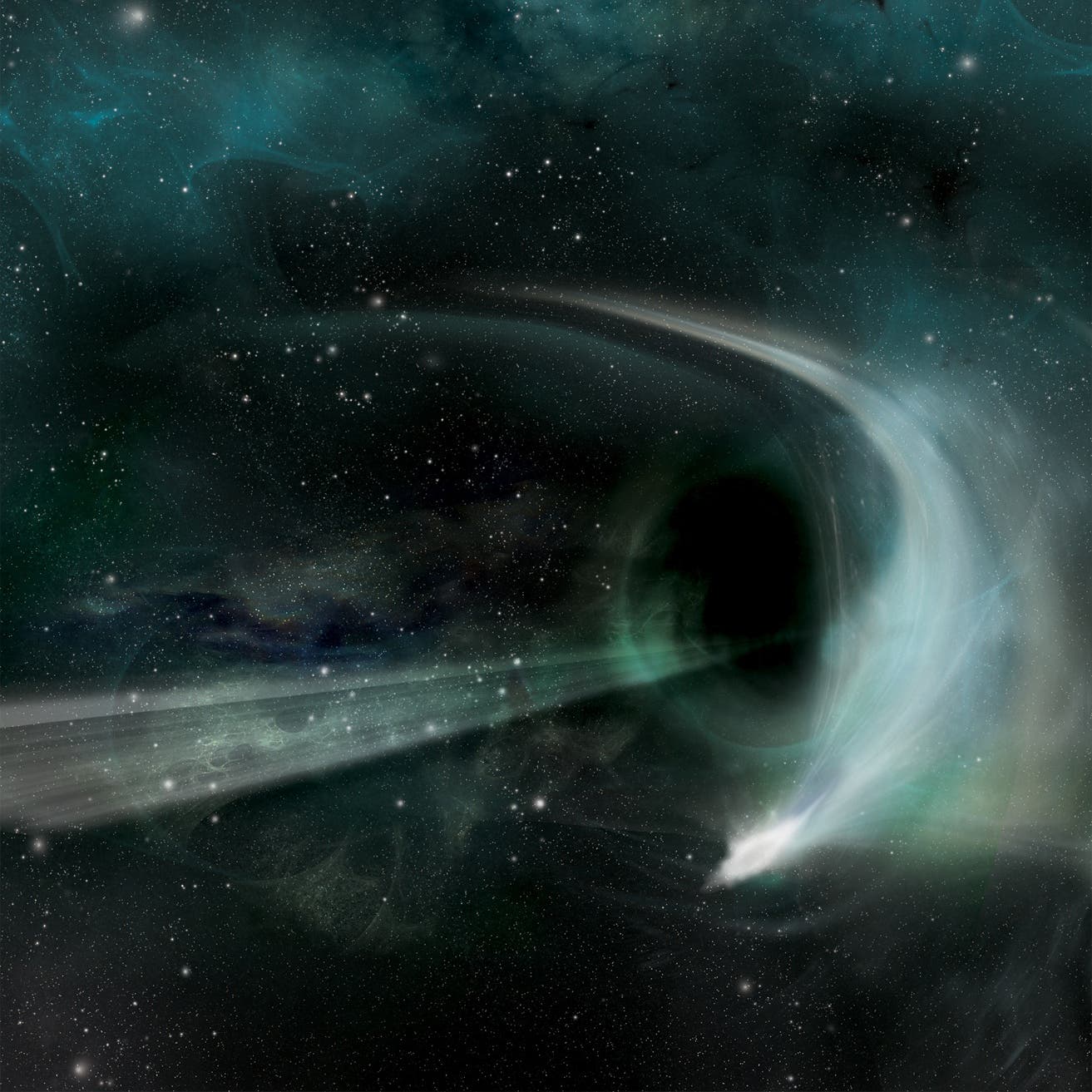Schwarzes Loch zerreißt Stern