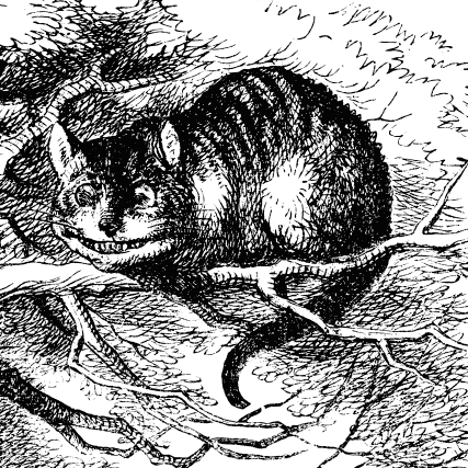 Grinsekatze oder Cheshire Cat aus Alice im Wunderland