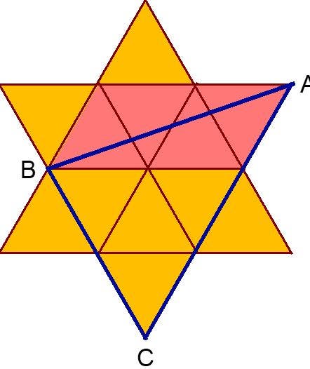 Dreieck im Hexagramm gelöst