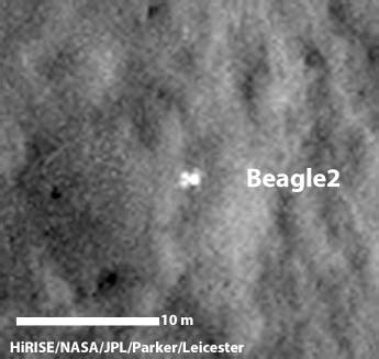 Detailaufnahme von Beagle-2 auf der Marsoberfläche