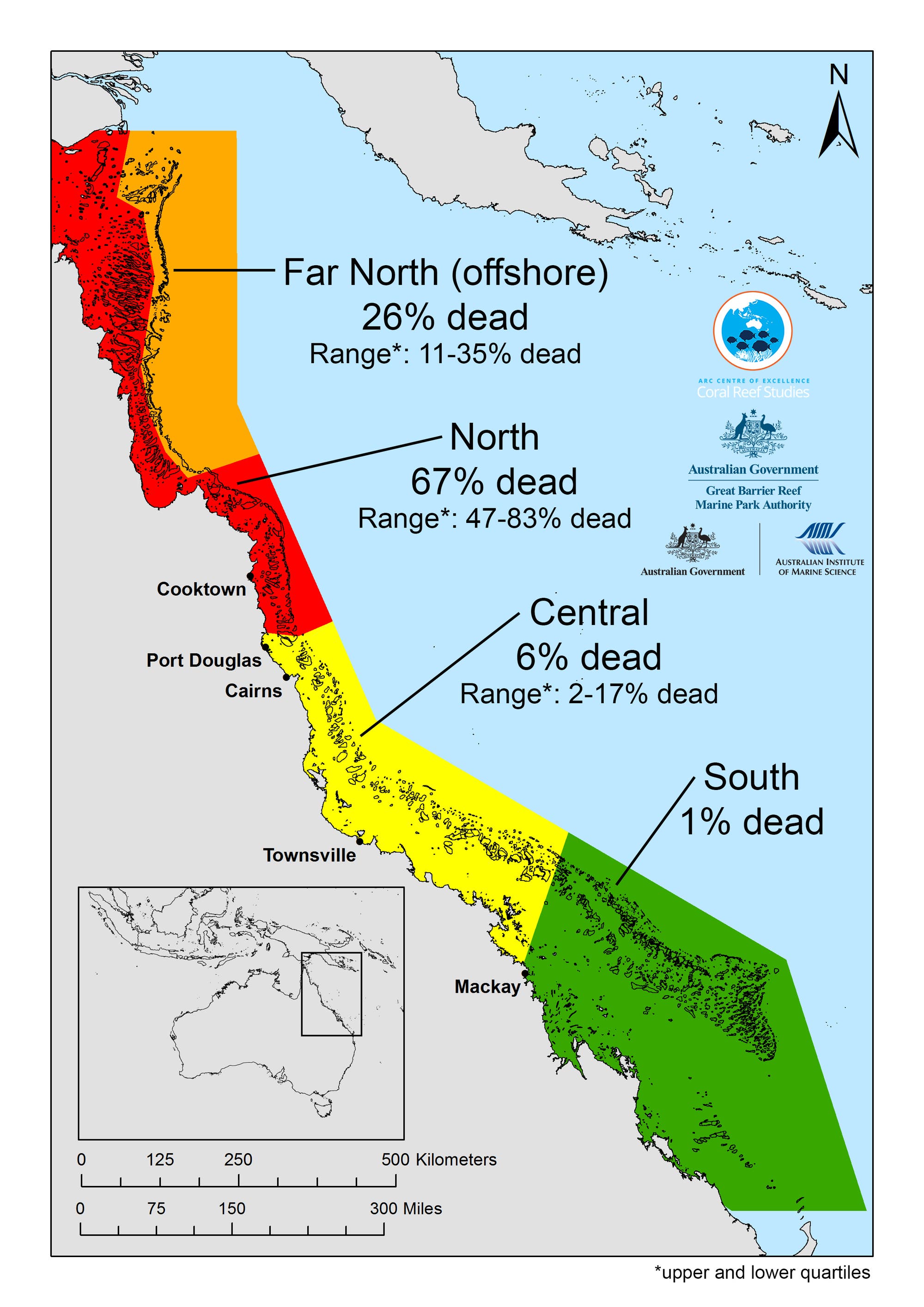 Karte des Korallenverlusts