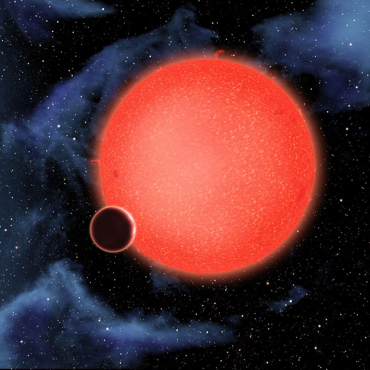 Der Exoplanet GJ 1214b im Sternbild Schlangenträger