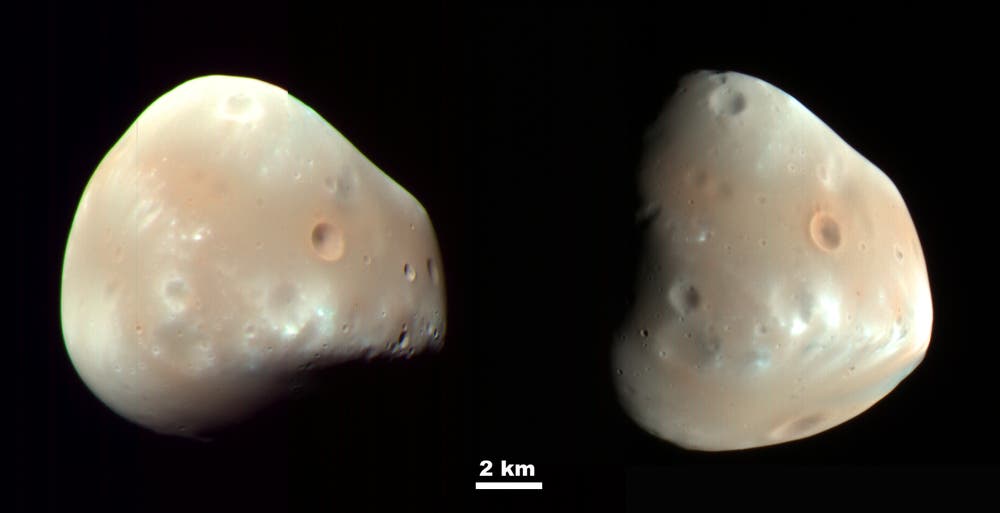 Der Marsmond Deimos, porträtiert vom Mars Reconnaissance Orbiter