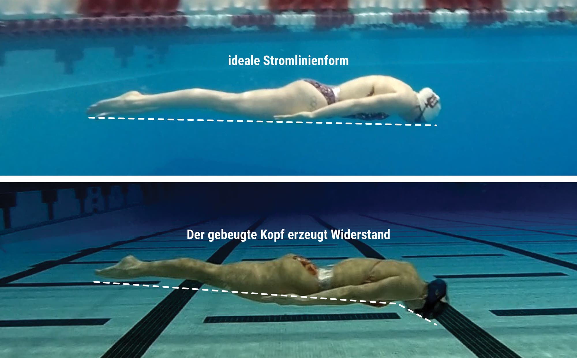 Zwei Schwimmerinnen im Vergleich