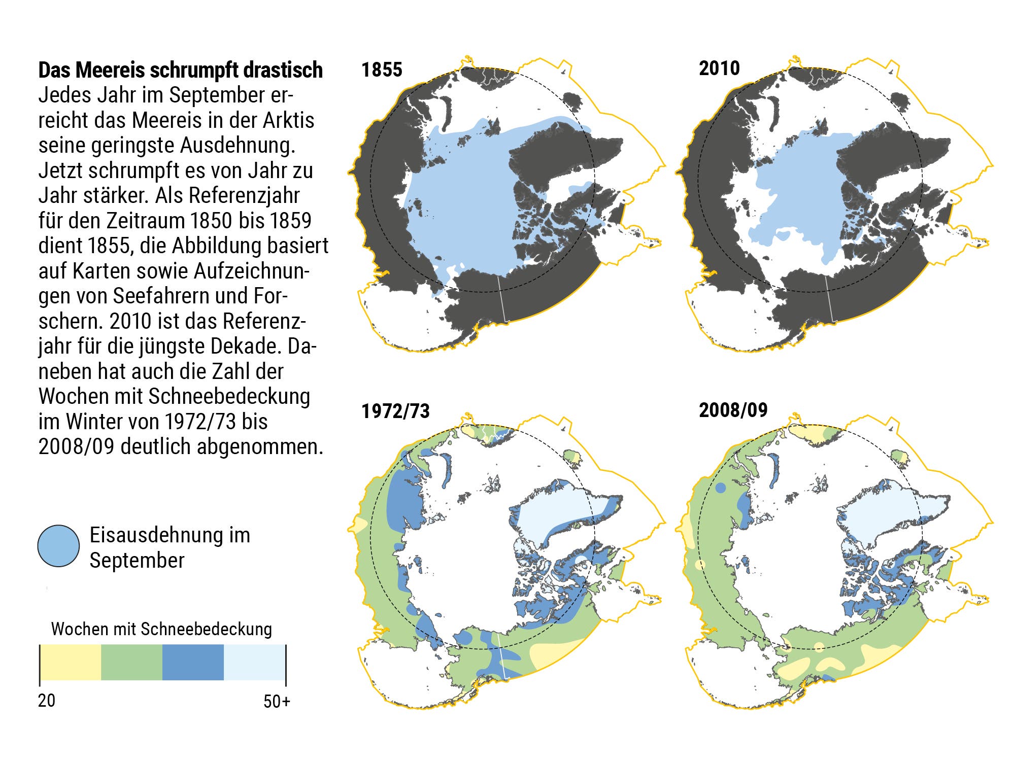 Meereis und Schnee schmelzen dahin