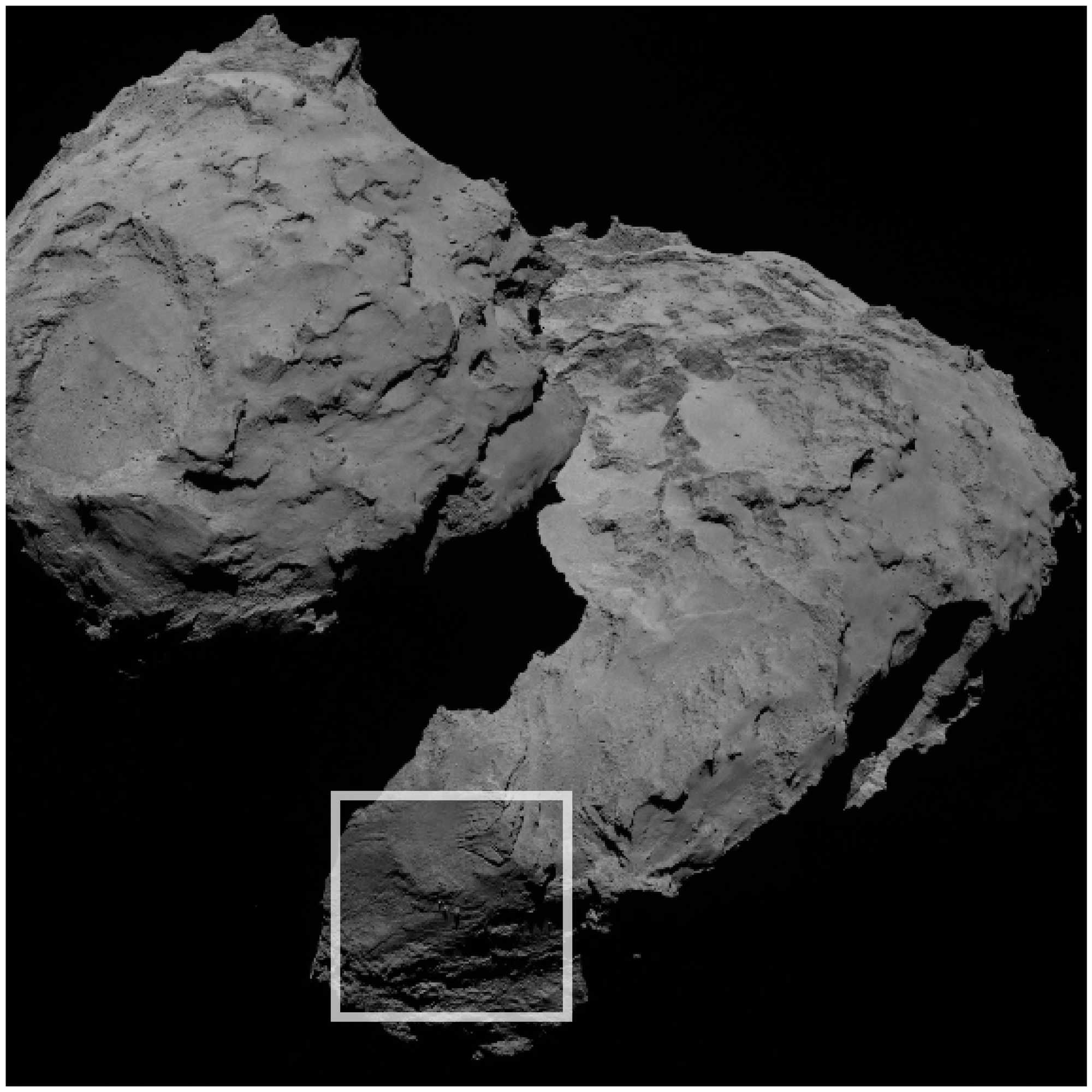 Drei seltsame Brocken auf Komet 67P (Kontextbild)