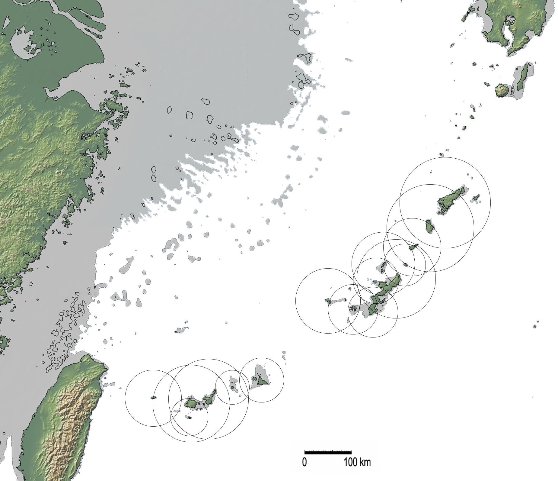 Karte der japanischen Ryukyu-Inseln