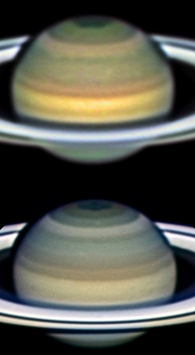 Erdgebundene Aufnahmen des Saturn vom Calar Alto aus