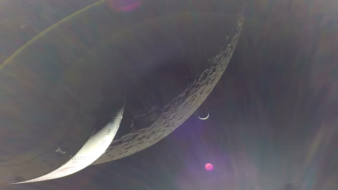 Die Erdsichel vom Mond aus gesehen