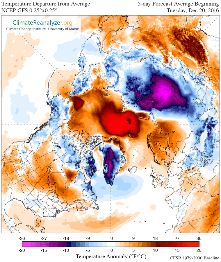Wärmeblase über der Arktis