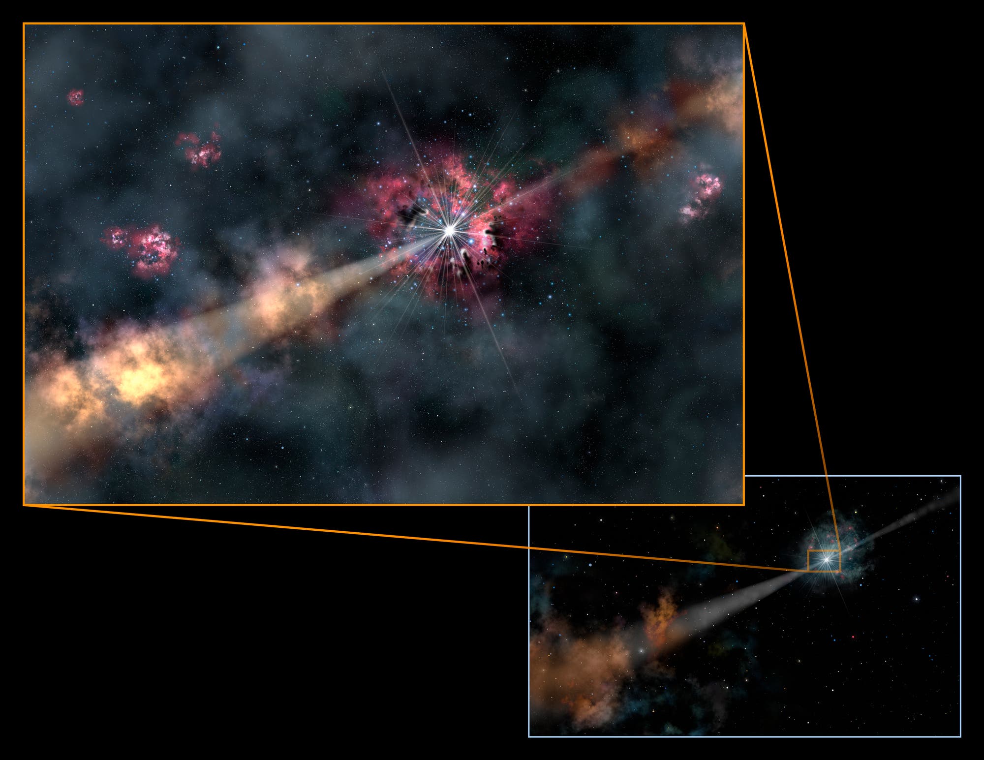 Die Supernova von GRB 130606A (künstlerische Darstellung)
