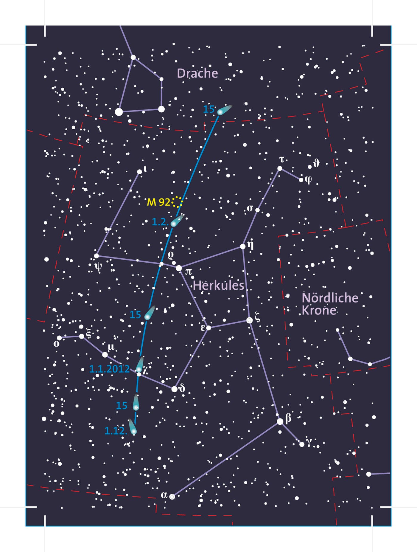 Aufsuchkarte für den Kometen C/2009 P1 Garradd