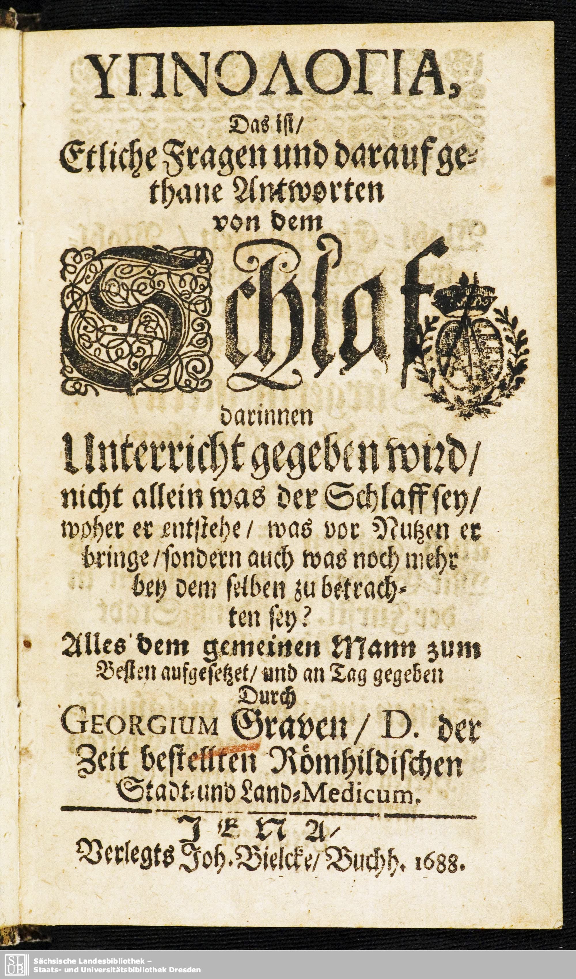 Titelblatt des Werks von Georg Grau