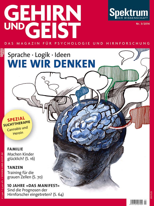 Aus "Gehirn und Geist" 3/2014 <br><a href="https://www.spektrum.de/artikel/1065440" target="_blank">Kostenloses Probeheft</a>