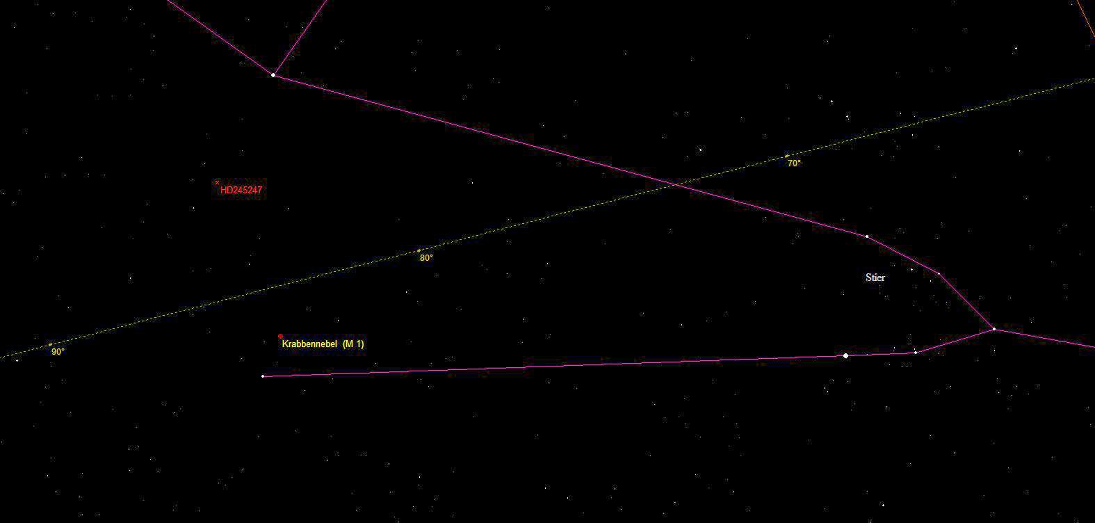 Aufsuchkarte für den Stern HD 245247 im Sternbild Stier