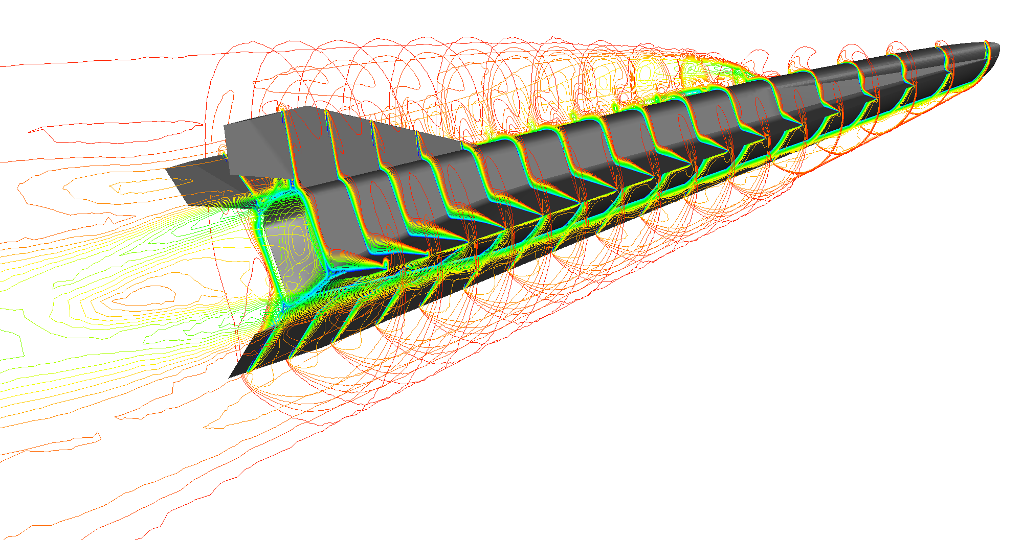 Eine Simulation zeigt einen Hyperschallgleiter des Projekts HEXAFLY-INT im Flug.