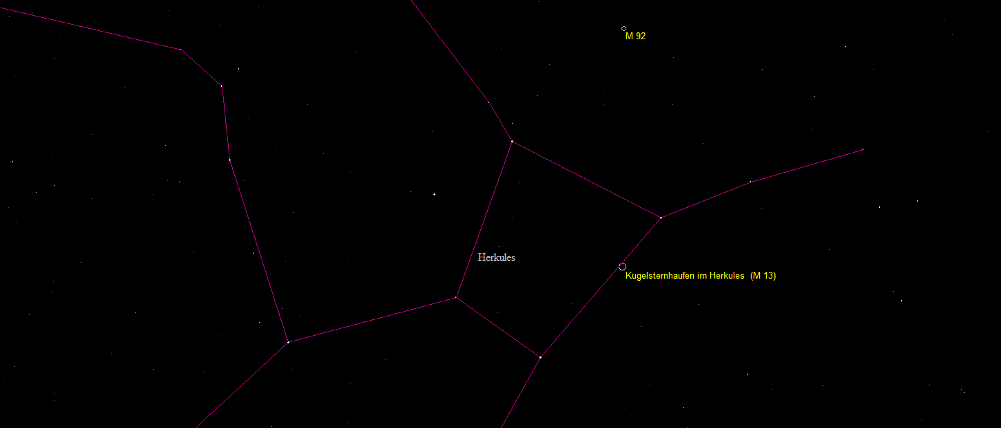Aufsuchkarte des Sternbilds Herkules