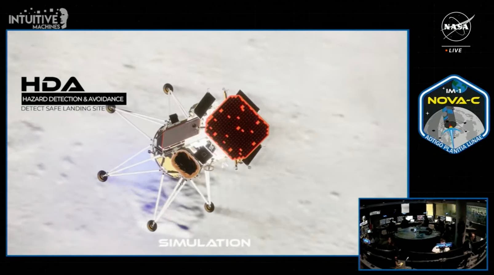 Simulation der Mondlandung von IM-1