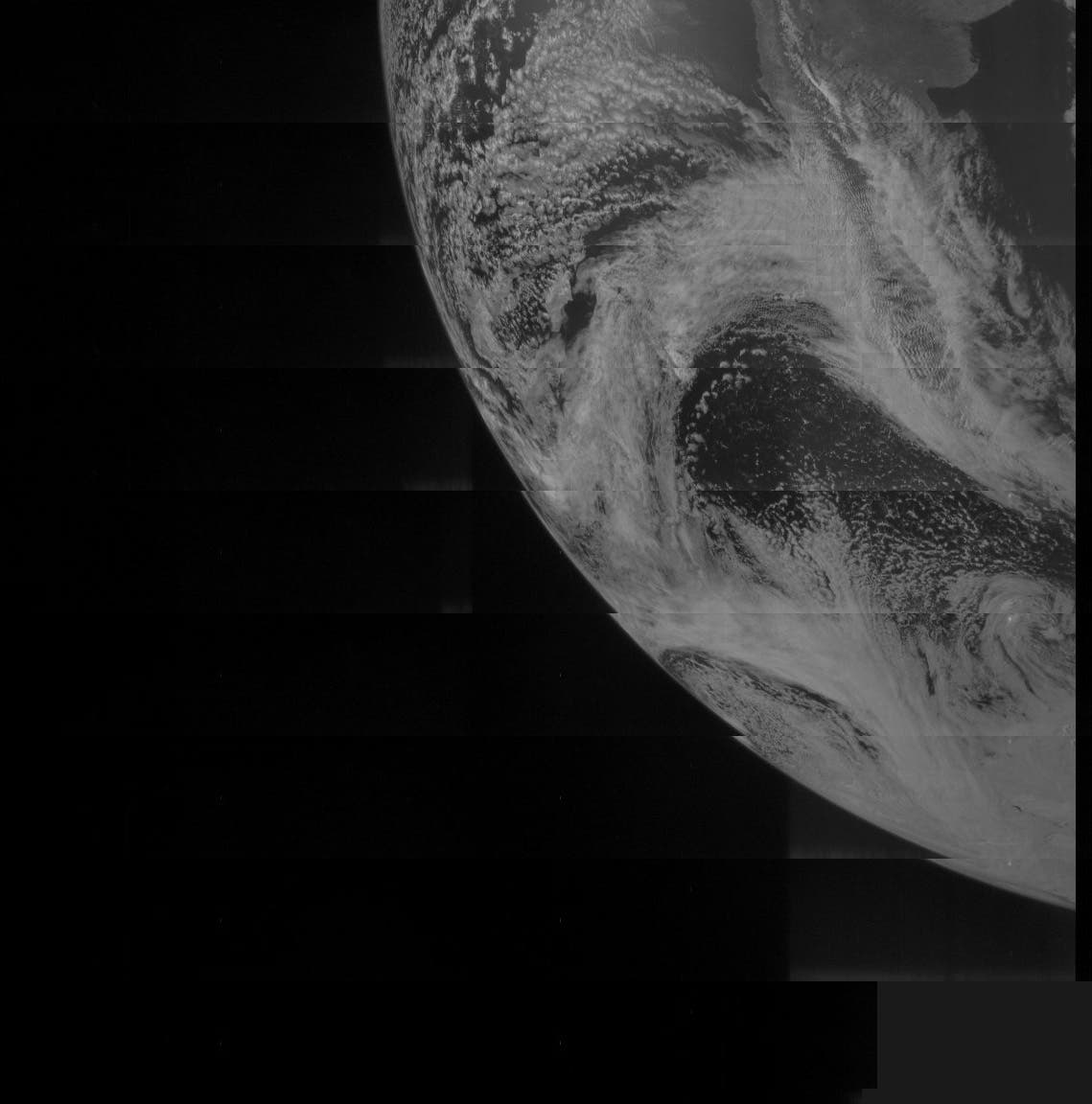 Erdaufnahme von Juno vom 9. Oktober 2013 (Rohbild)