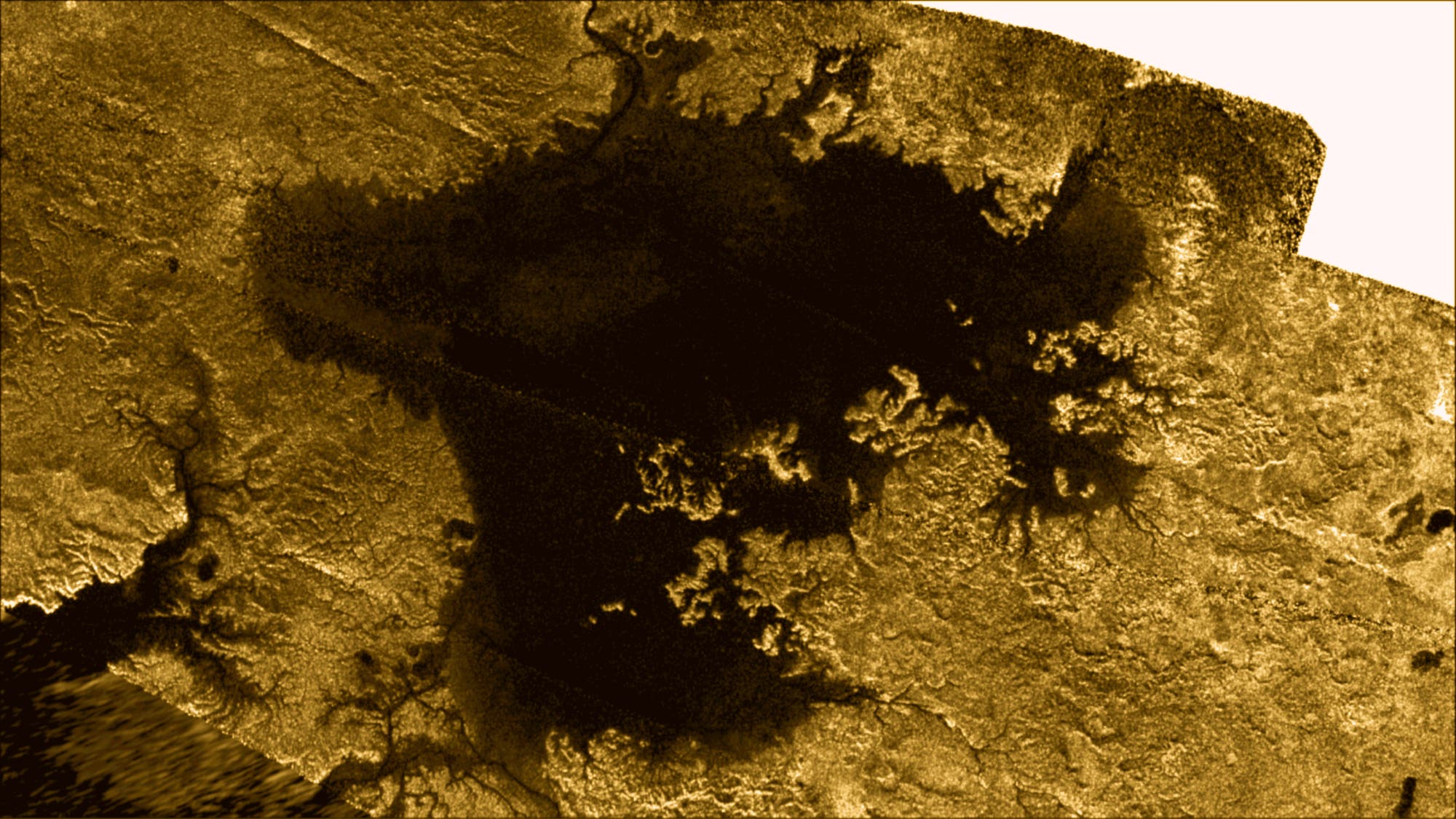Das Titanmeer Ligeia Mare (Radarbild der Raumsonde Cassini)