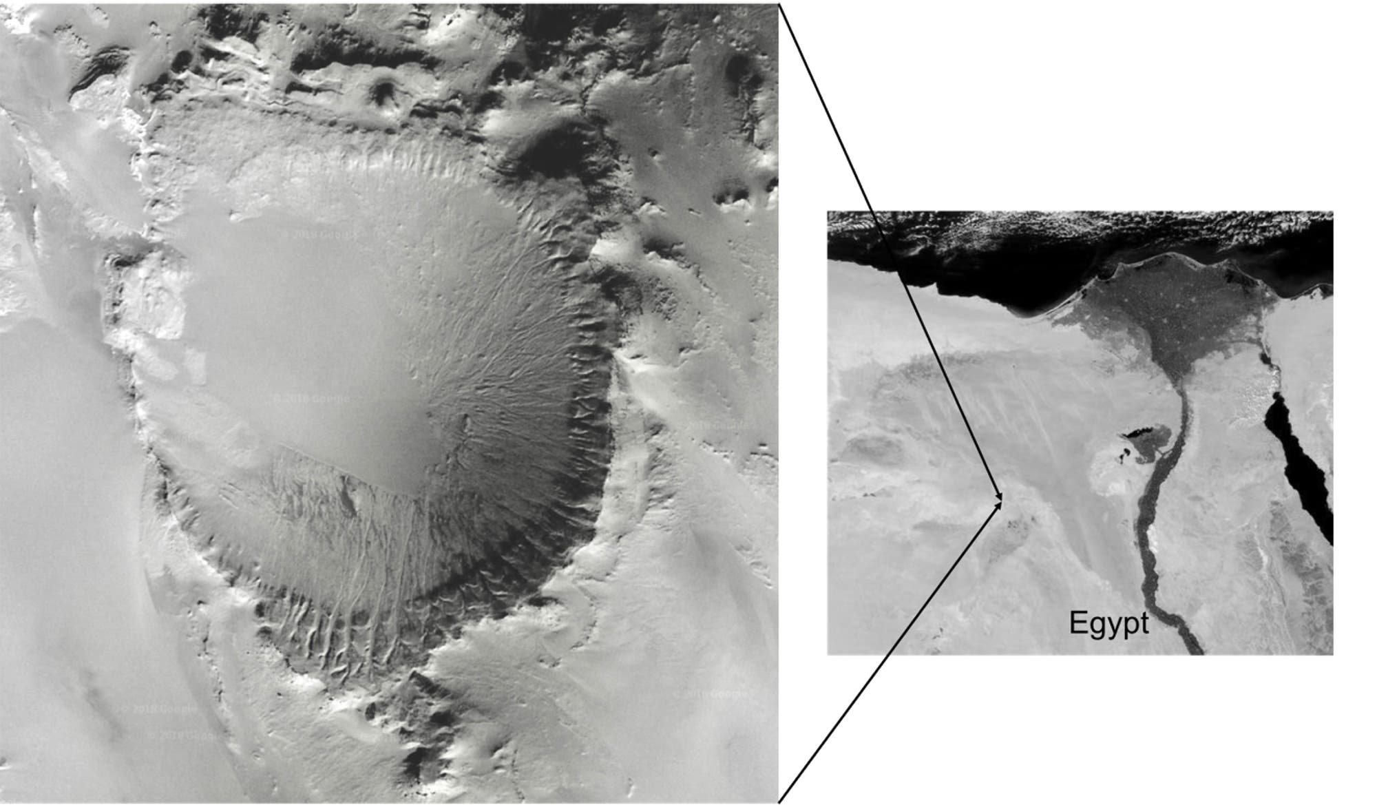 El-Bahr-Krater in Ägypten