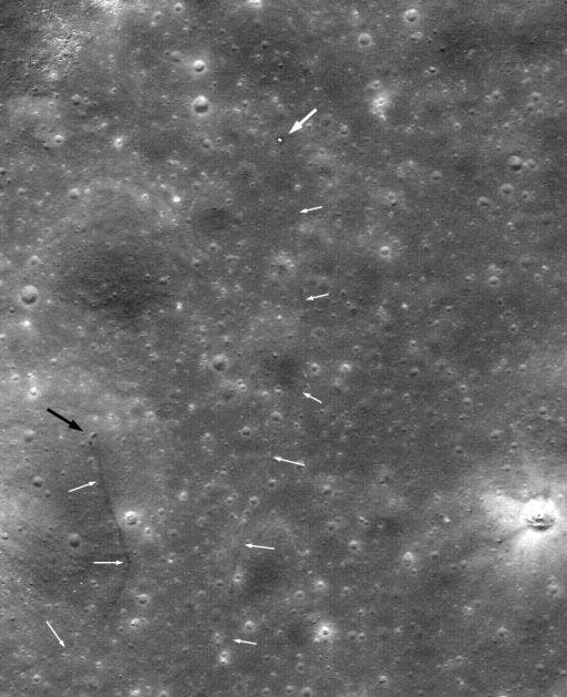 Die Position von Lunochod 2 auf dem Mond