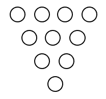 Kreise in einem Dreieck angeordnet