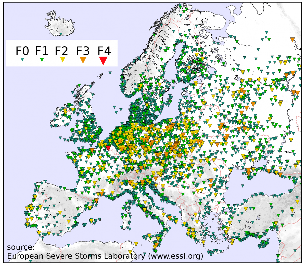 Tornados in Europa von 2000 bis 2012