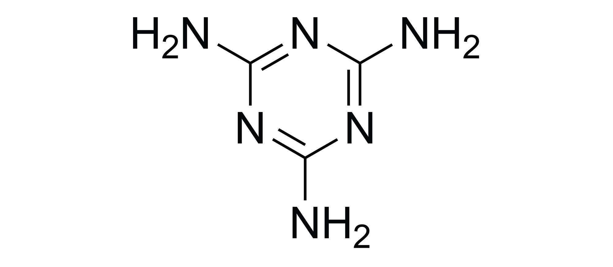 Strukturformel von Melamin