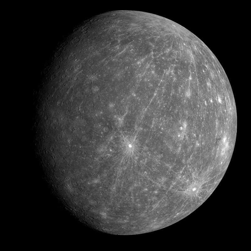 Merkur kurz nach dem zweiten Vorbeiflug von Messenger