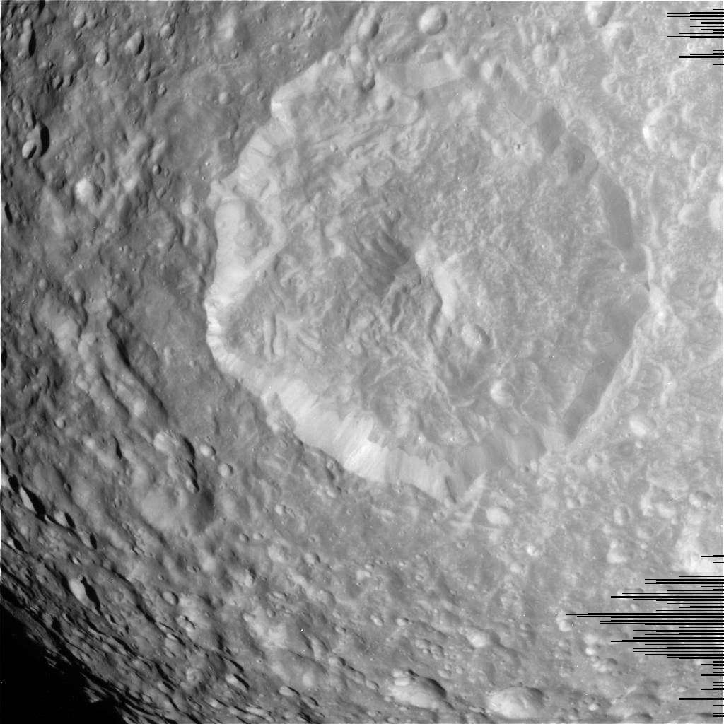 Der Krater Herschel auf Mimas