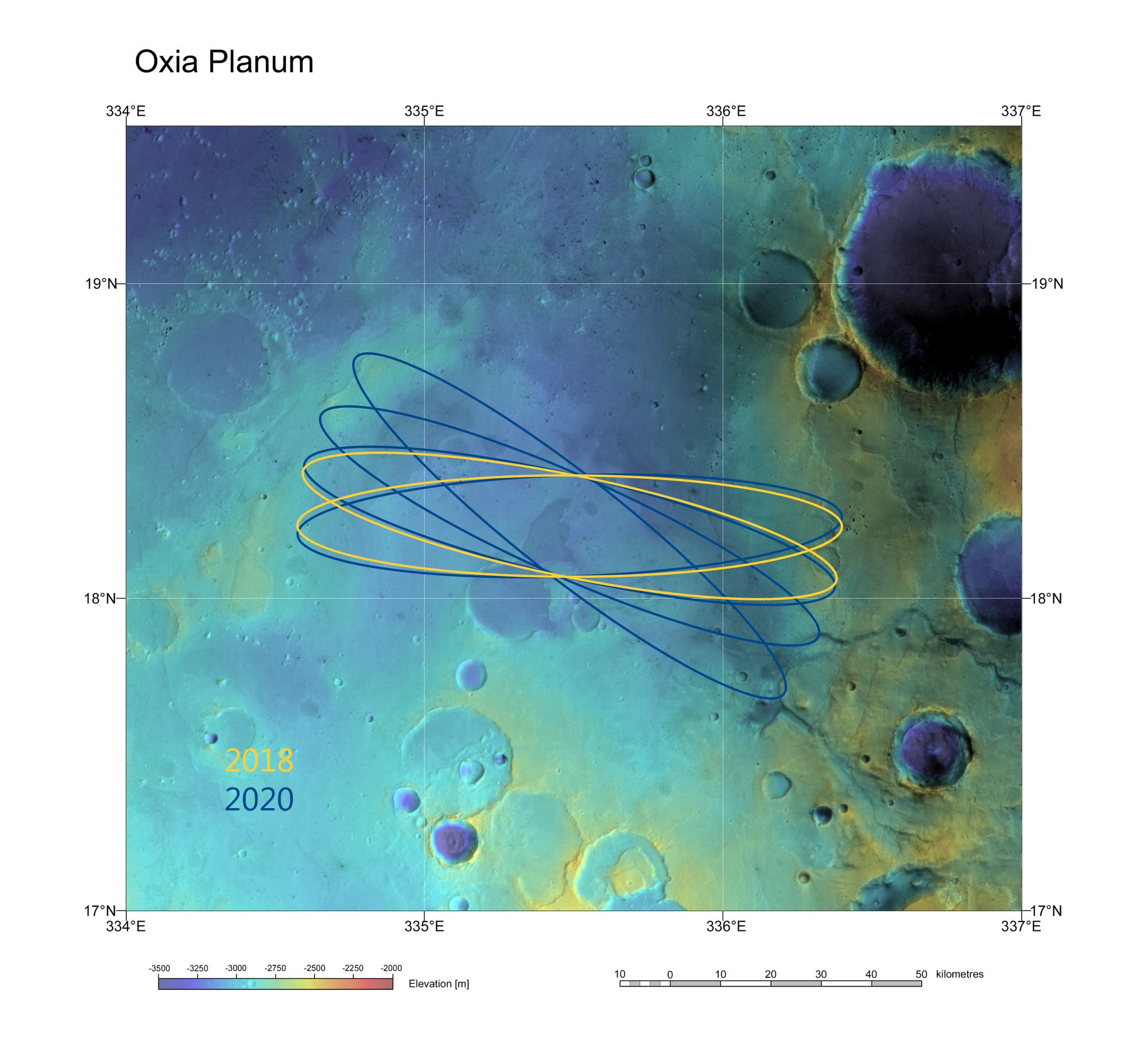 Der Landeplatz Oxia Planum für die Mission ExoMars 2018