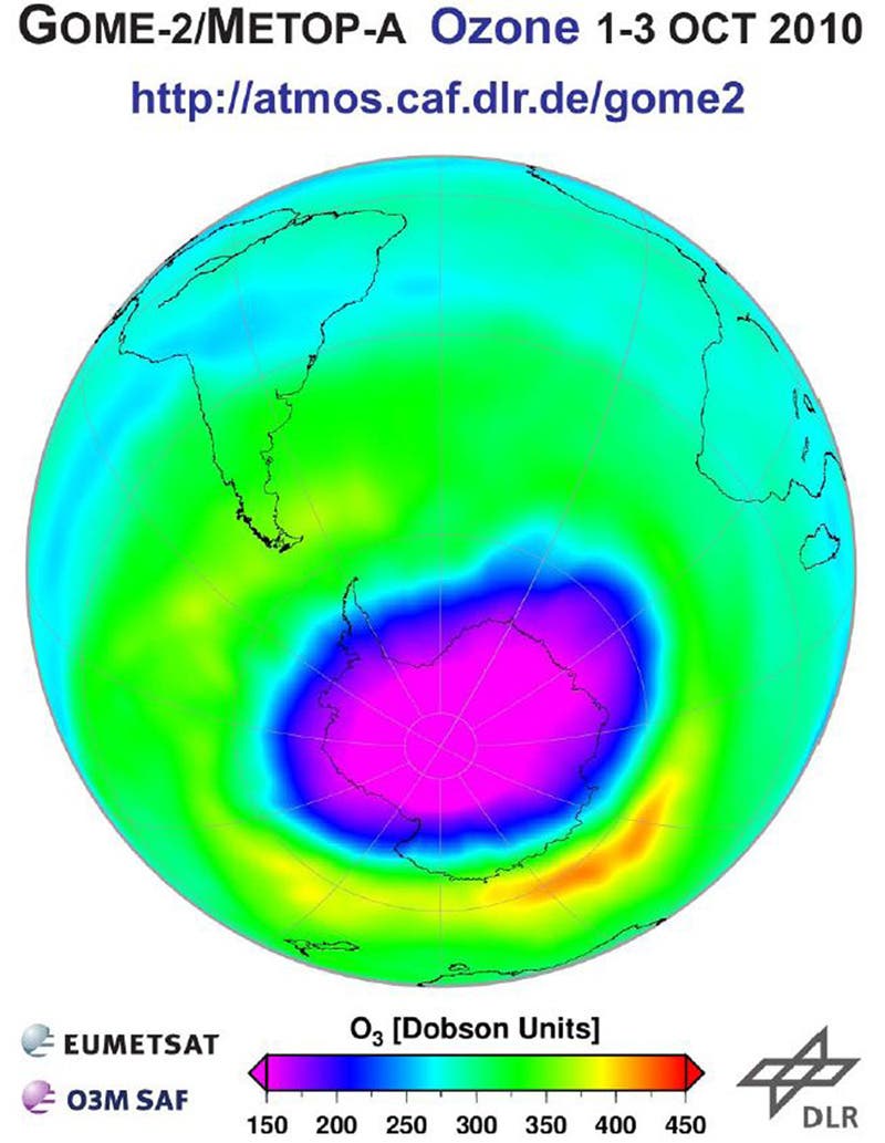 Das Ozonloch über der Antarktis