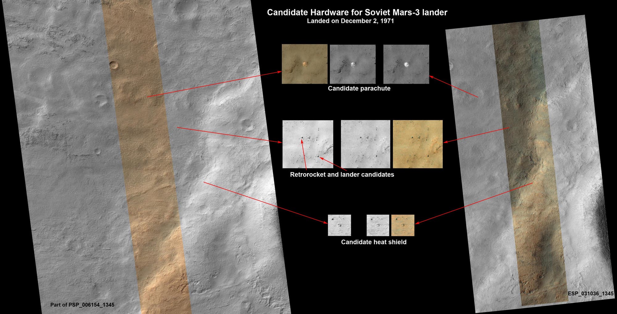 Die möglichen Überreste der Raumsonde Mars-3