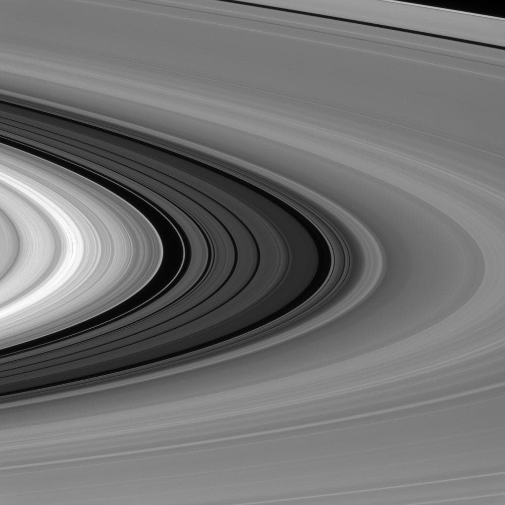 Die Ringe des Saturn, aufgenommen von Cassini-Huygens