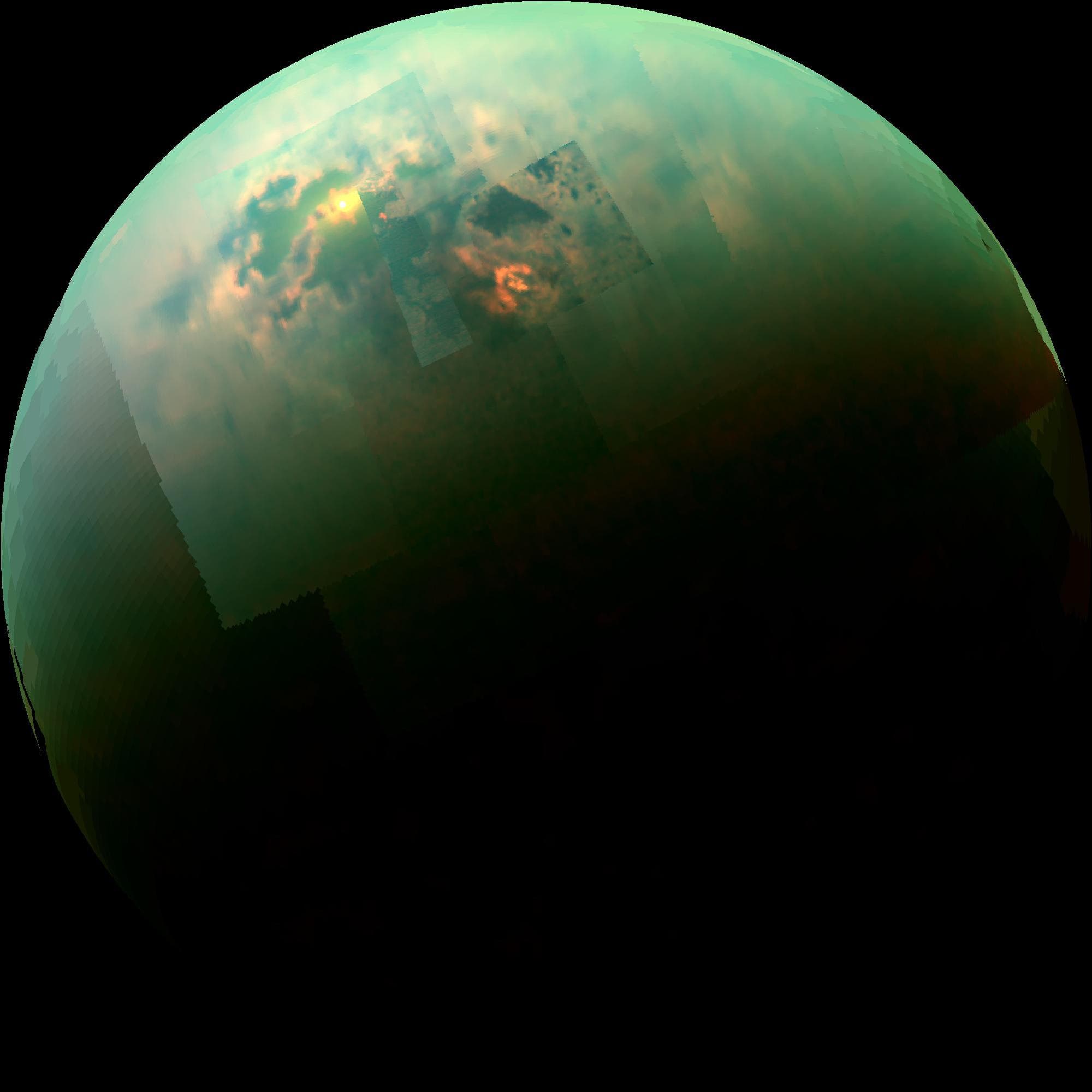 Sonnenreflexion auf dem Titan
