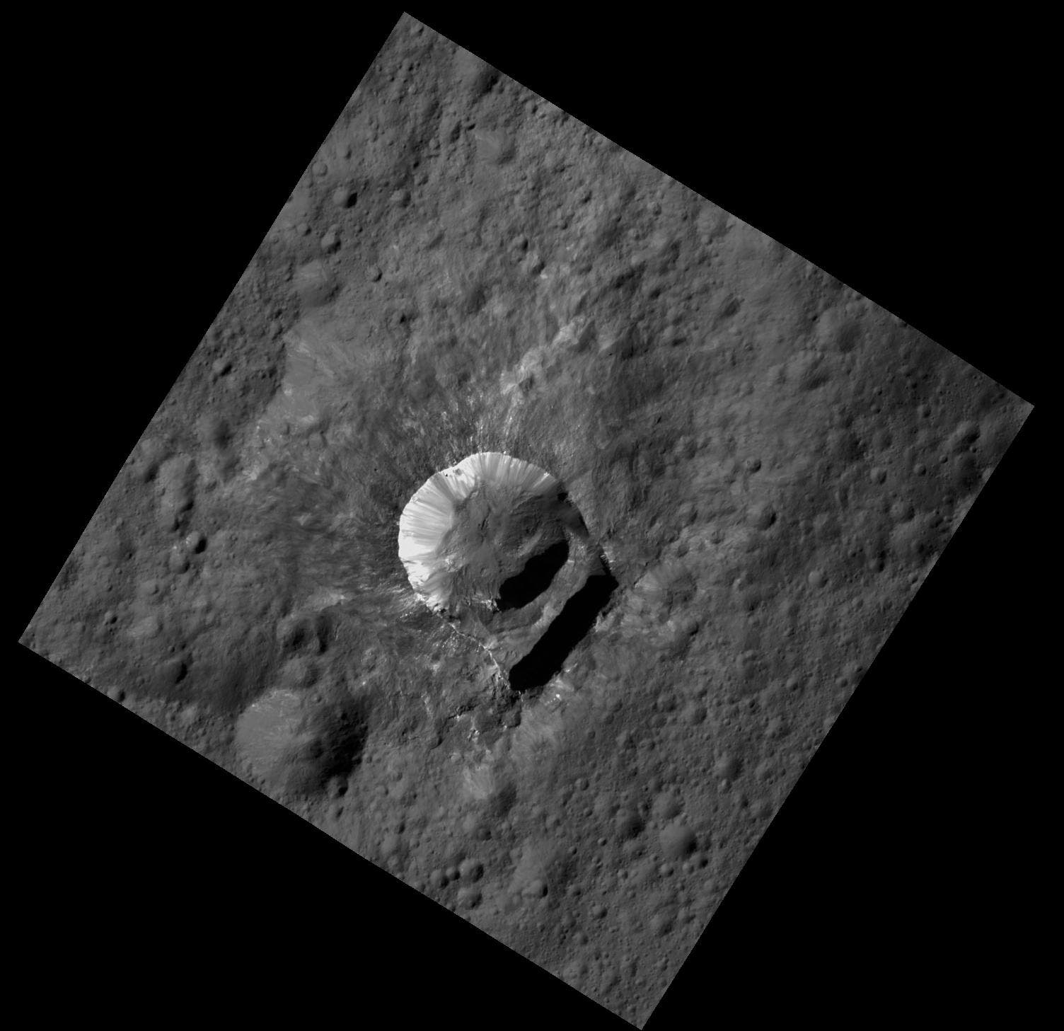 Der Krater Oxo auf Ceres (Aufnahme der US-Raumsonde Dawn)