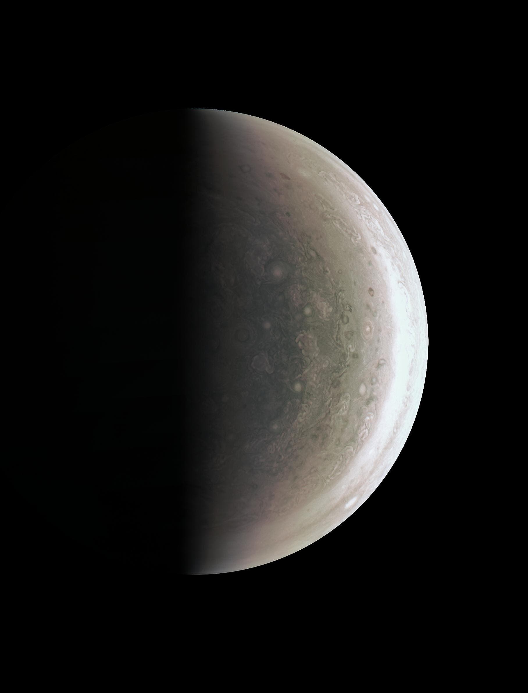 Die erste Aufnahme des Jupiter-Südpols