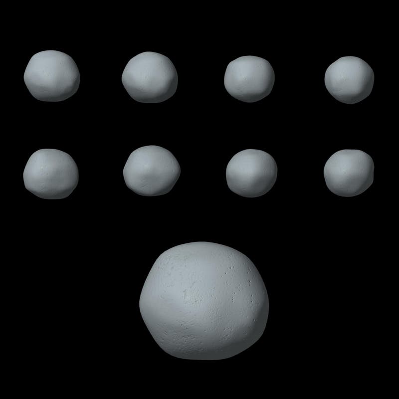 Dreidimensionales Modell des Asteroiden (2) Pallas