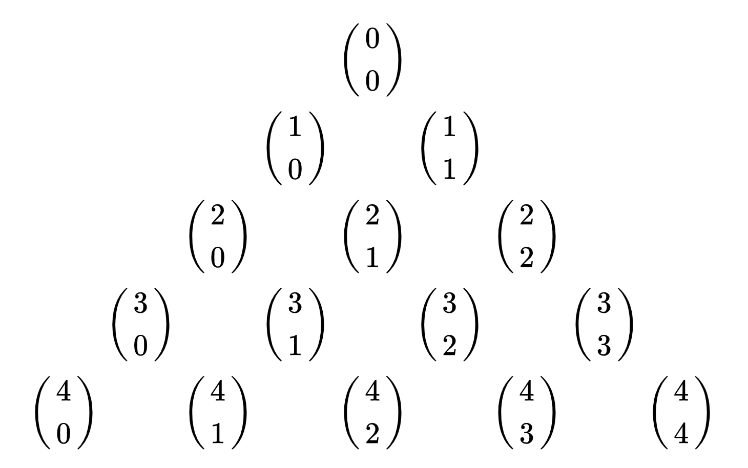 Binomialkoeffizienten im pascalschen Dreieck