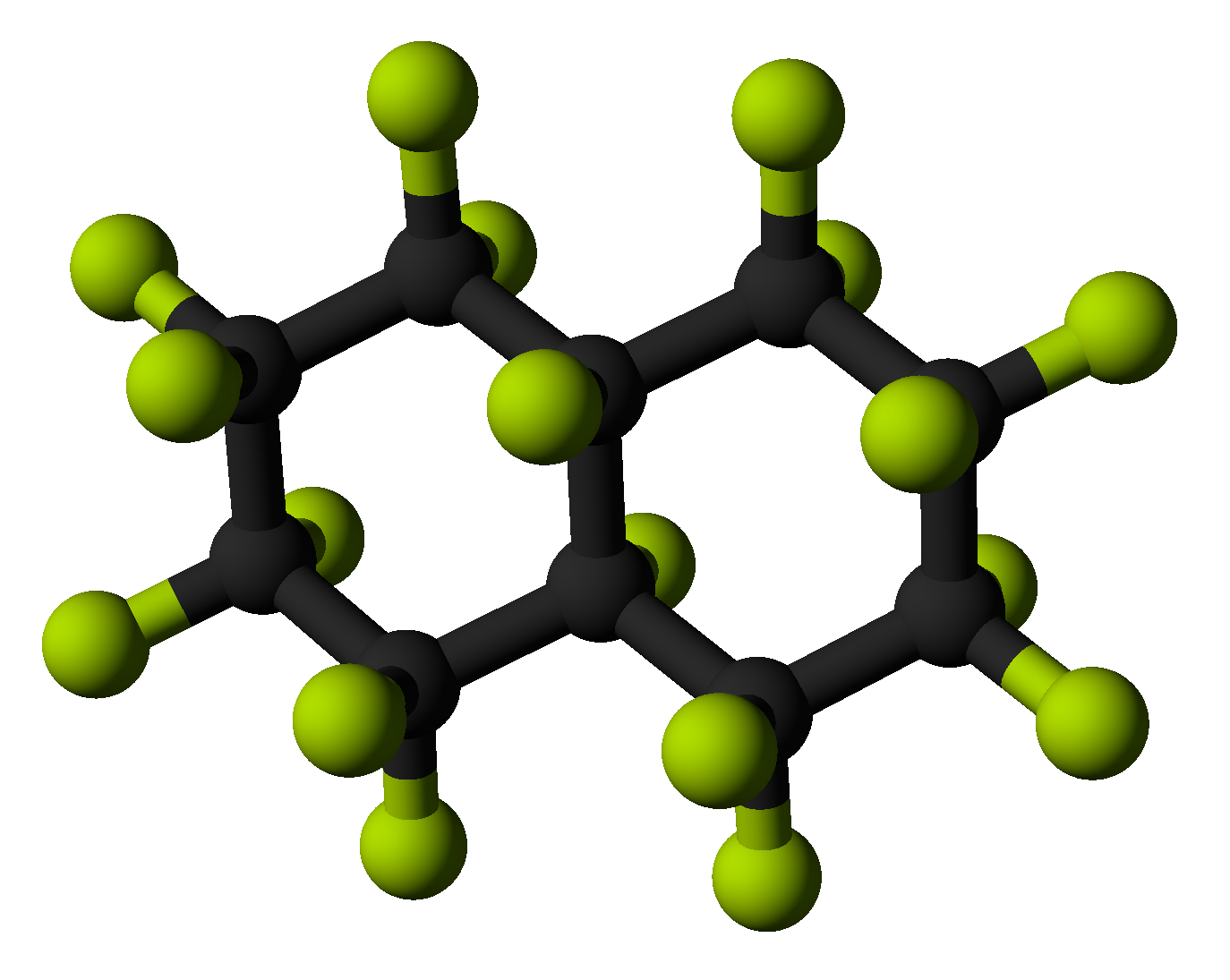 Strukturdarstellung des Moleküls Perfluordecalin