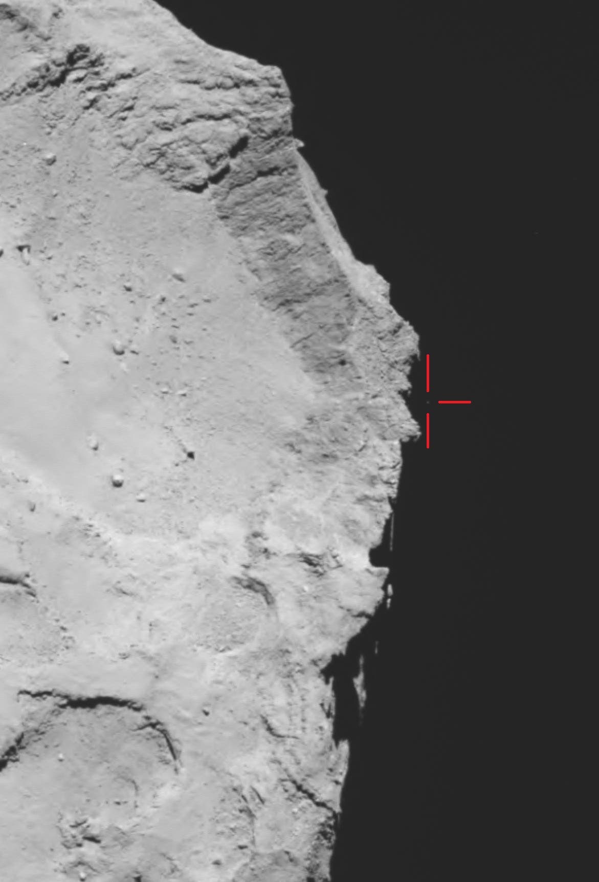 Philae über dem Kometenkern?