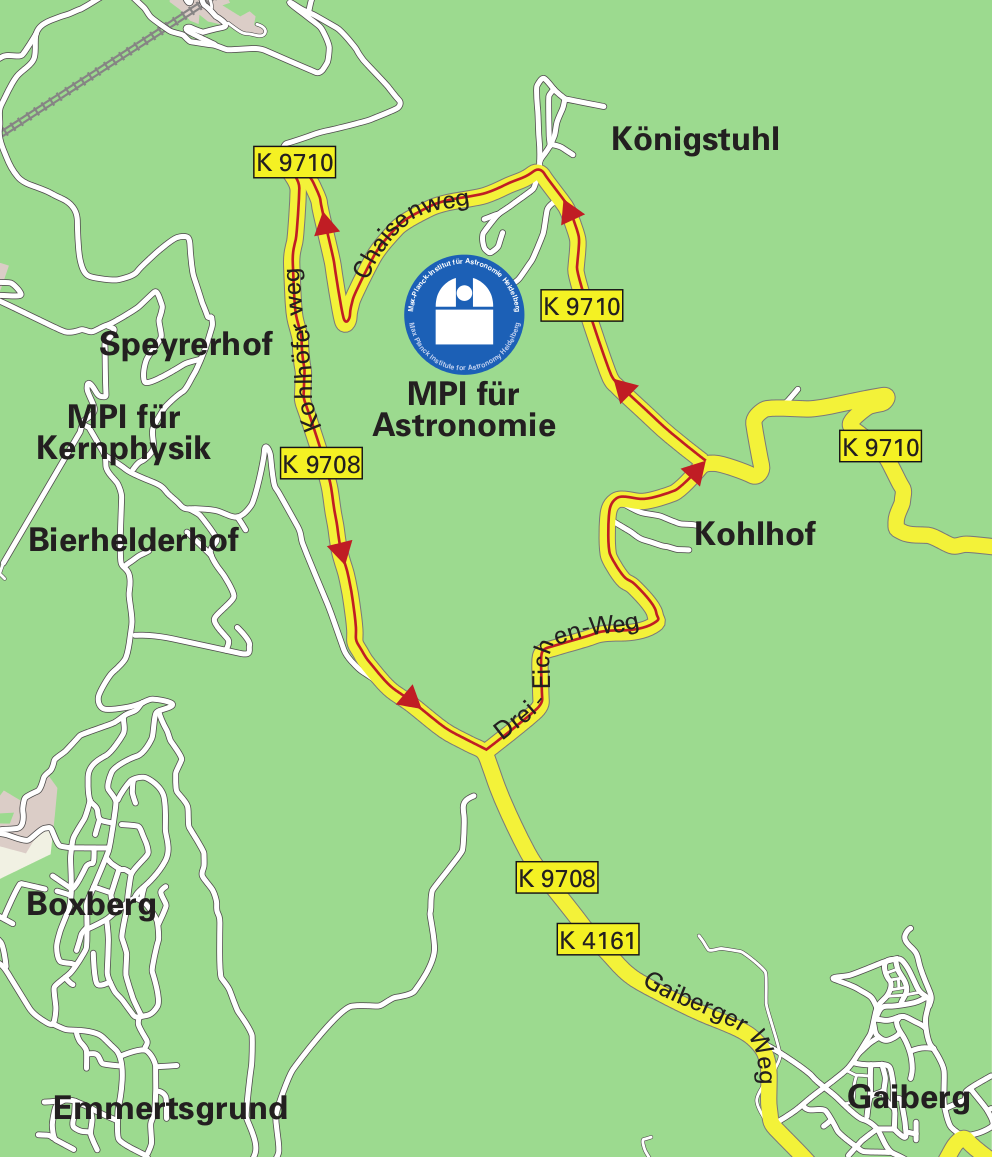 Einbahnstraßenregelung auf dem Königstuhl zum Tag der Offenen Tür am 21. Juni 2015