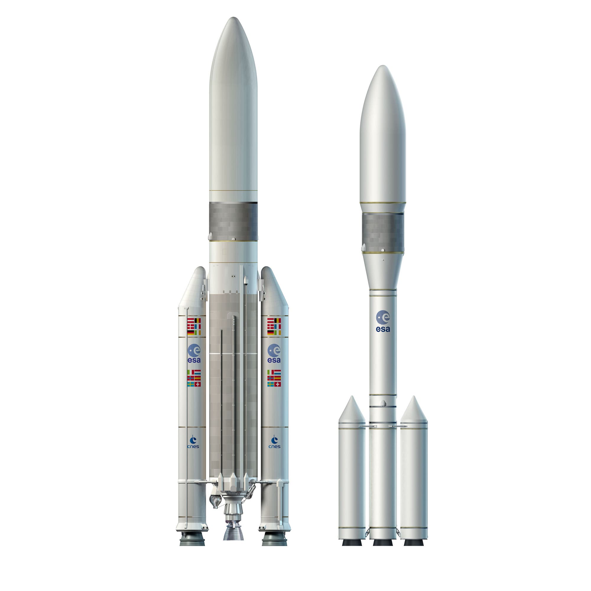 So könnte Ariane 6, eine mögliche Nachfolgerin der bewährten Trägerrakete Ariane 5, aussehen.