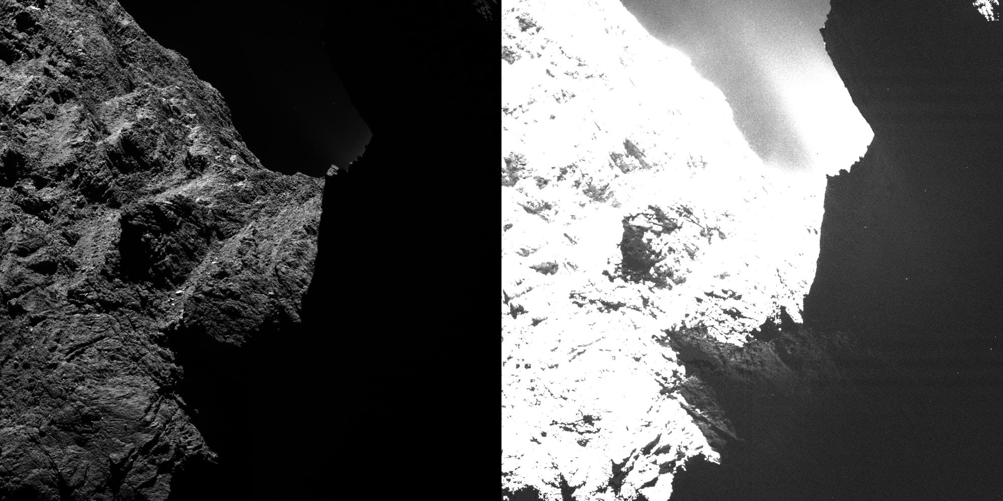 Die dunkle Seite des Kometen 67P