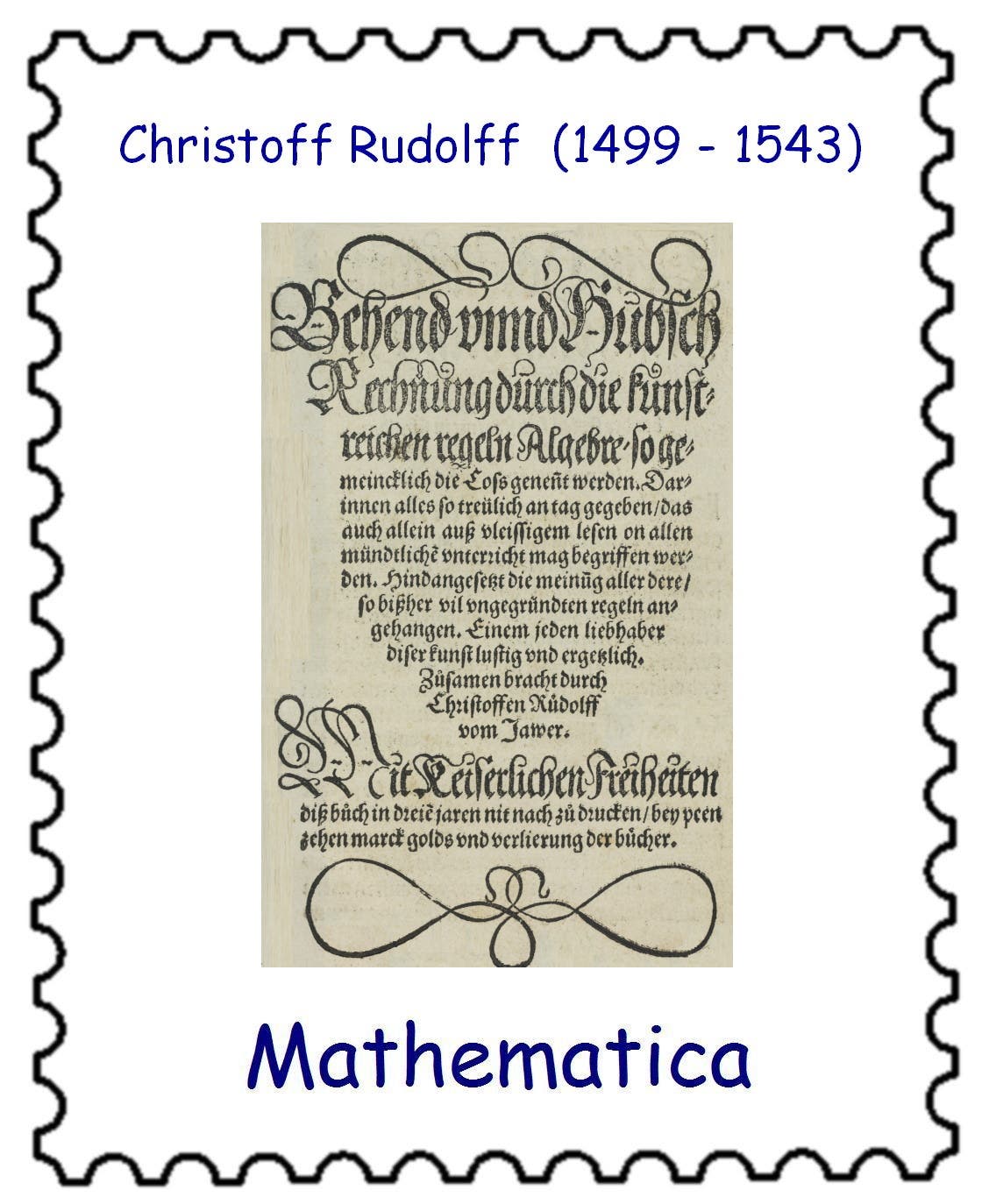 Frontispiz von Christoff Rudolffs Buch