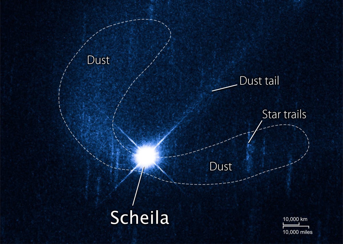Asteroid Scheila mit Kollisionswolke