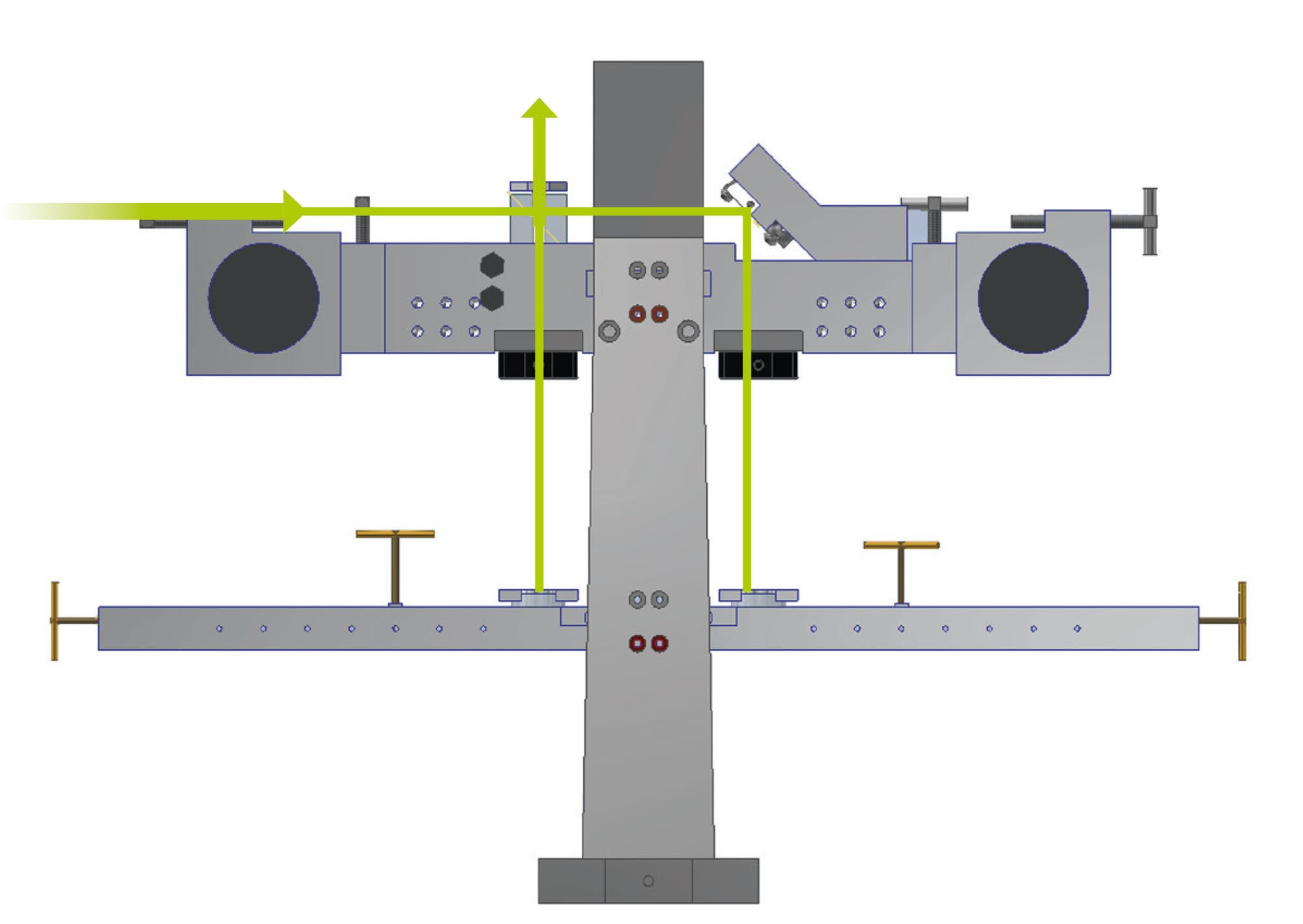 Schematischer Aufbau des Interferometers an der Balkenwaage