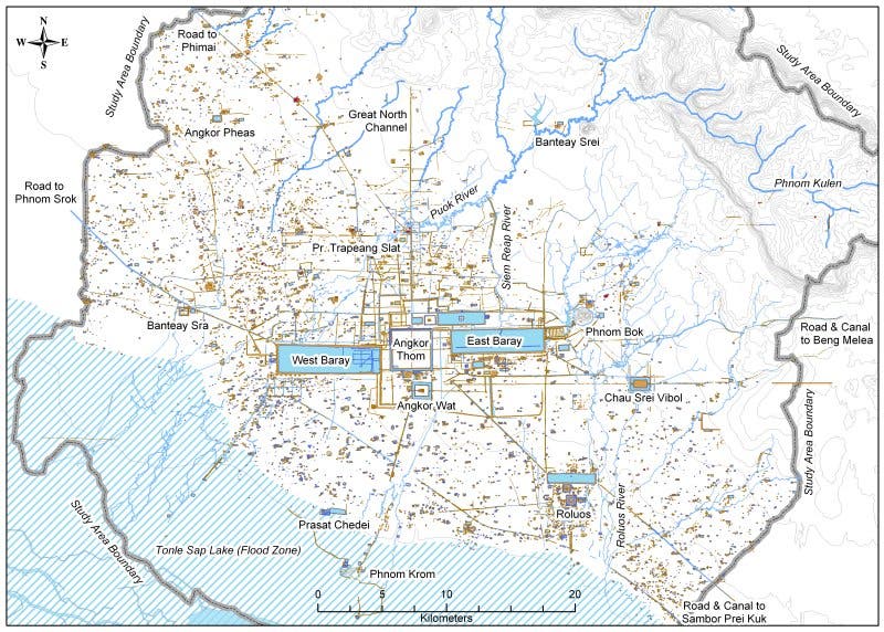 Stadtplan von Angkor