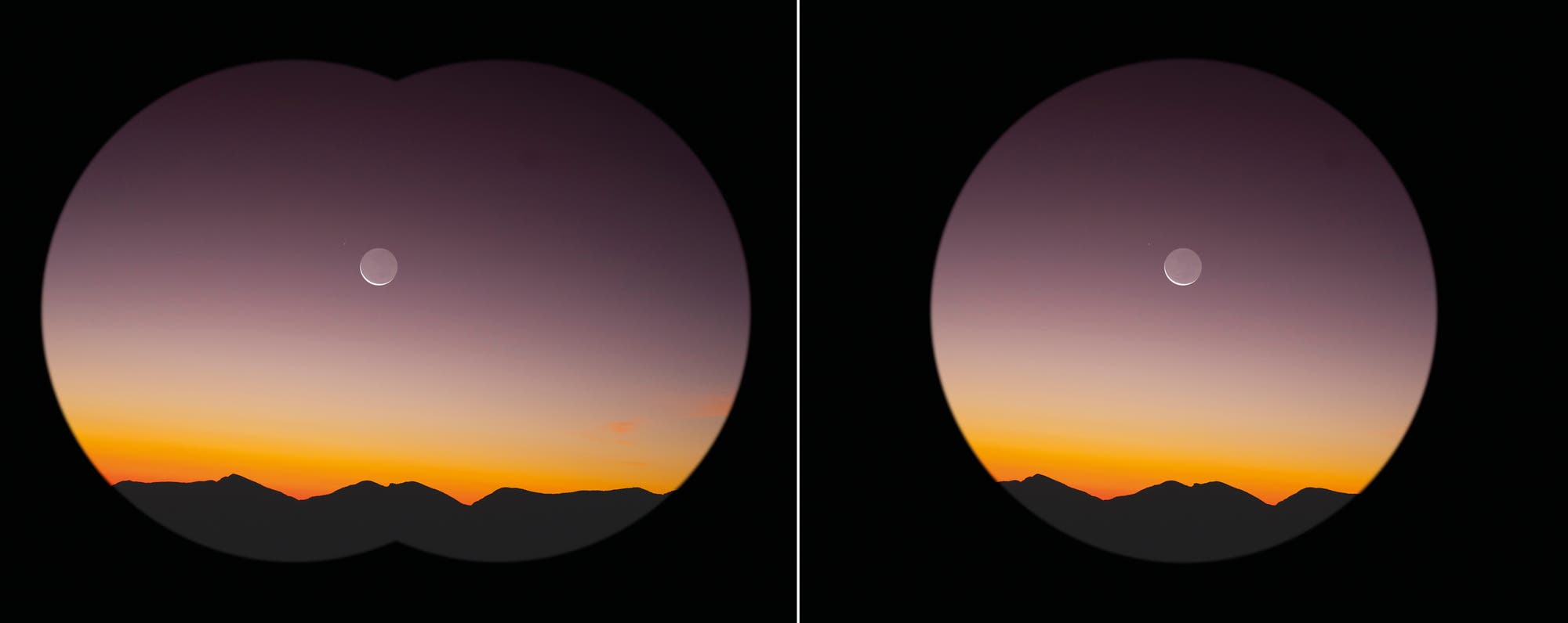 Blick durch ein Fernglas 